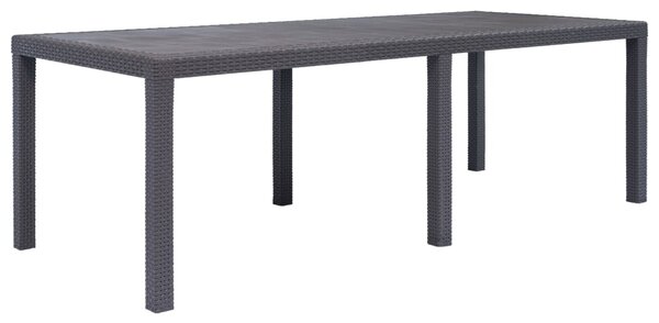 Záhradný stôl hnedý 220x90x72 cm plastový s ratanovým vzhľadom