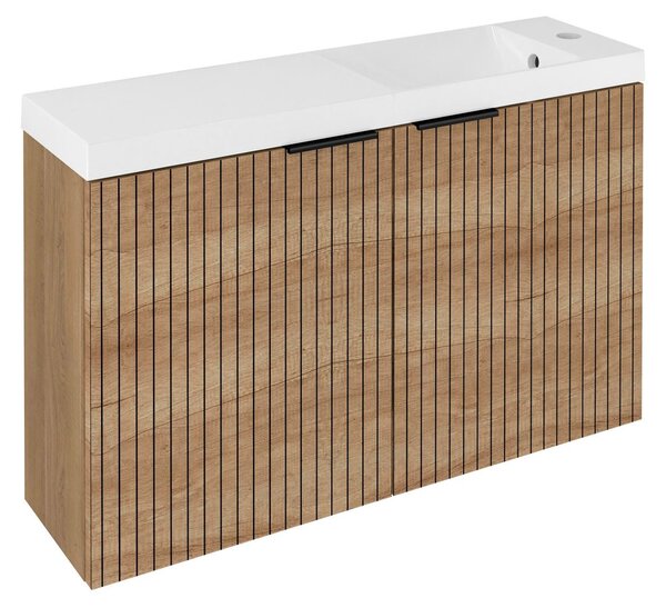 Sapho Sapho, LATUS X STRIP umývadlová skrinka 78,8x50x22cm, dub Alabama, LT110-SET08