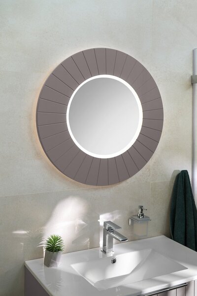 Sapho Sapho, LUMIRO STRIP guľaté zrkadlo s LED osvetlením v ráme, priemer 90cm, agila, LR950-4343S