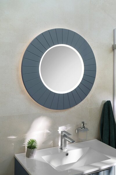 Sapho Sapho, LUMIRO STRIP guľaté zrkadlo s LED osvetlením v ráme, priemer 90cm, agila, LR950-4343S