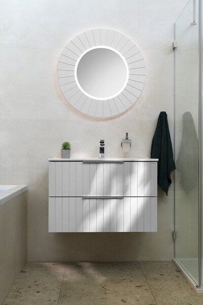Sapho Sapho, LUMIRO STRIP guľaté zrkadlo s LED osvetlením v ráme, priemer 90cm, agila, LR950-4343S
