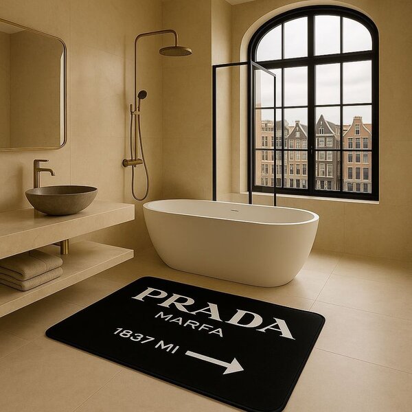 Čierne zamatové kúpeľňové predložky v súprave 2 ks 60x100 cm Prada – Mila Home