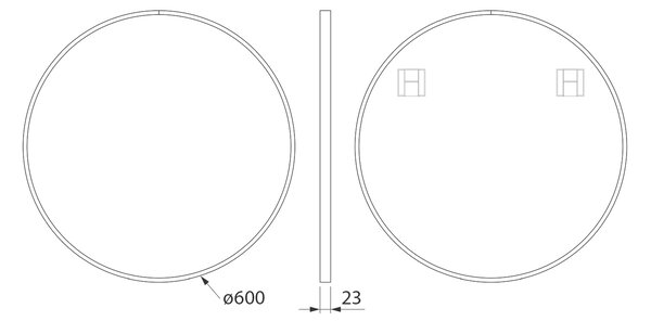 Sapho Sapho, NOTION SLIM guľaté zrkadlo v ráme, priemer 60cm, biela matná, NT600W