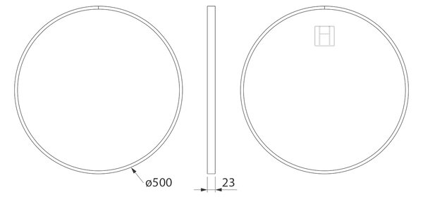 Sapho Sapho, NOTION SLIM guľaté zrkadlo v ráme, priemer 50cm, biela matná, NT500W