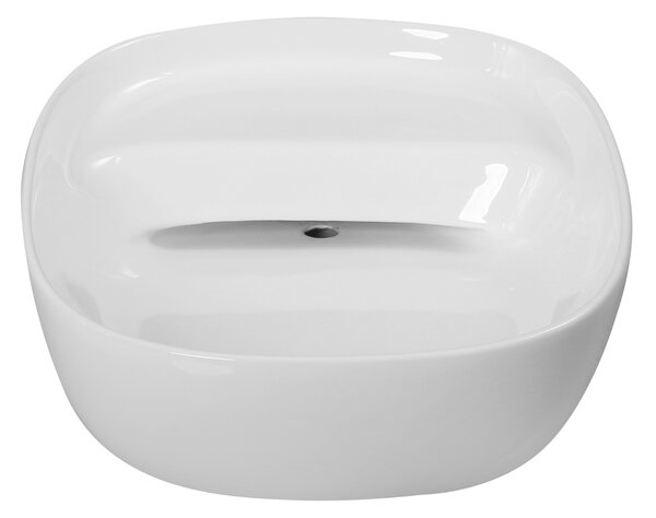 Invena Elara, umývadlo na dosku 460x370x135 mm, biela lesklá, INV-CE-03-P46-Y