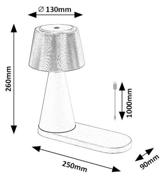 Rabalux 98074214 LED stolná lampička Zavier | 5W integrovaný LED zdroj | 220lm | 3000+4000+5000K