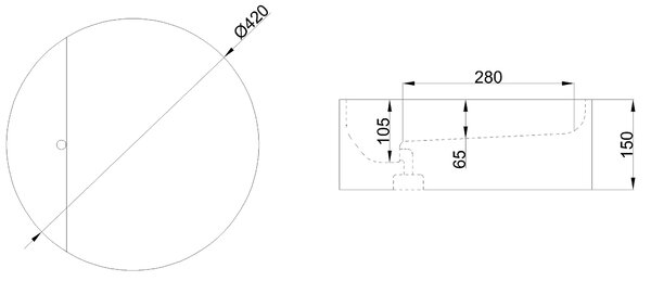 Invena Elara, okrúhle umývadlo na dosku 425×425×145 mm, biela lesklá, INV-CE-03-O42-Y