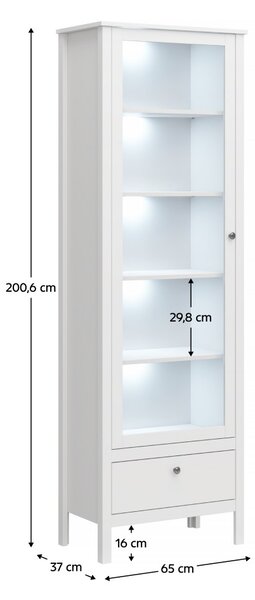 NovýNábytok.sk Vitrína Otis 1w1s (biela). Vlastná spoľahlivá doprava až k Vám domov. 1065248