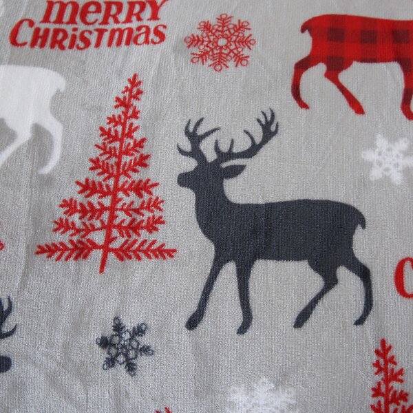 Mikroplyšové obliečky MERRY CHRISTMAS DEER sivé Rozmer obliečky: 2 ks 70 x 90 cm | 200 x 220 cm