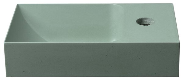 Sapho Sapho, PICCOLINO betónové umývadlo 30,8x17cm, batéria vpravo, zelená matná, PK30523