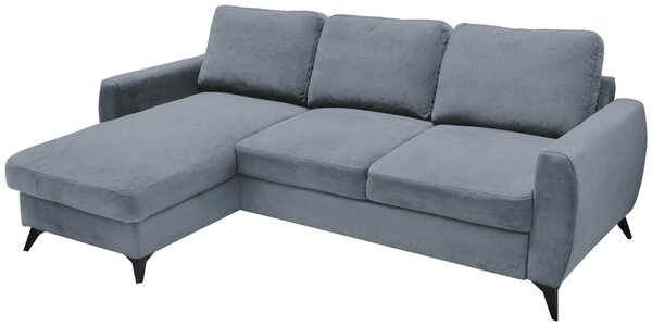 ROZKLADACIA ROHOVÁ SEDAČKA, kov, textil, kompozitné drevo, sivá Livetastic - Online Only obývacie izby, Online Only