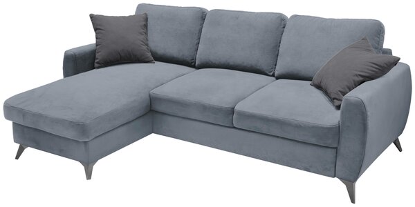 ROZKLADACIA ROHOVÁ SEDAČKA, kov, textil, kompozitné drevo, sivá Livetastic - Online Only obývacie izby, Online Only