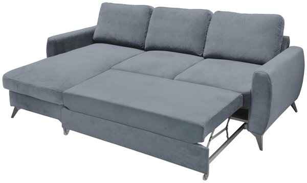 ROZKLADACIA ROHOVÁ SEDAČKA, kov, textil, kompozitné drevo, sivá Livetastic - Online Only obývacie izby, Online Only