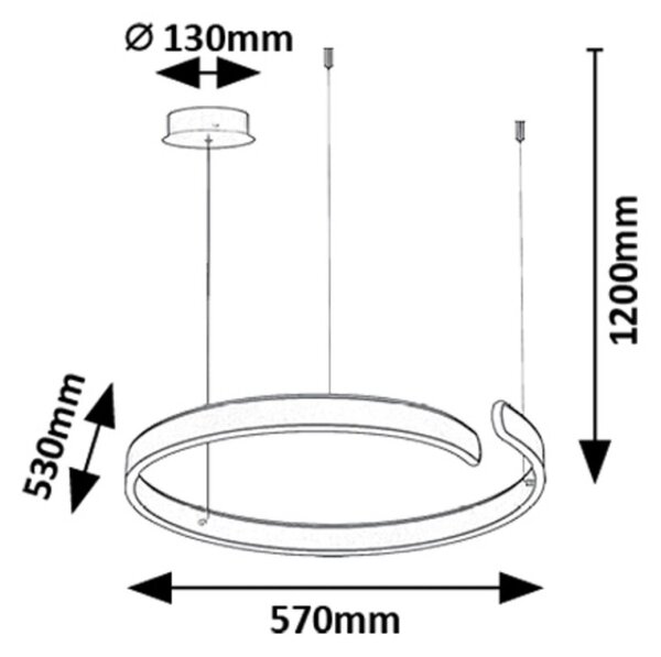 Rabalux 98072114 LED závesné stropné svietidlo Silnora | 35W integrovaný LED zdroj | 2200lm | 3000+4000+6500K