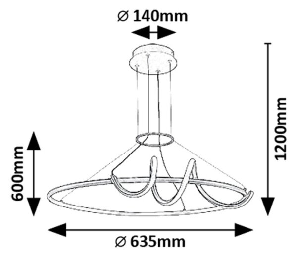 Rabalux 98072022 LED závesné stropné svietidlo Menazi | 46W integrovaný LED zdroj | 4160lm | 3000-6500K