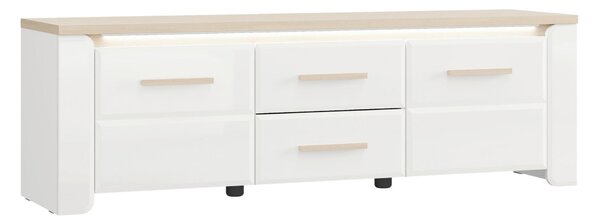 SKRINKA POD TV, biela, dub bianco, 154/49,5/40 cm Carryhome - TV nábytok