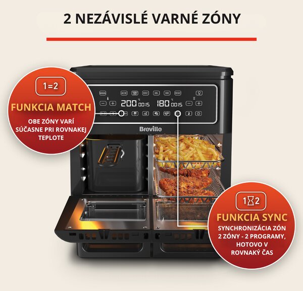 Teplovzdušná fritéza Breville HALO DUAL VDF130X, 11 L