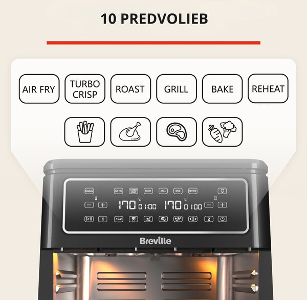 Teplovzdušná fritéza Breville HALO DUAL VDF130X, 11 L