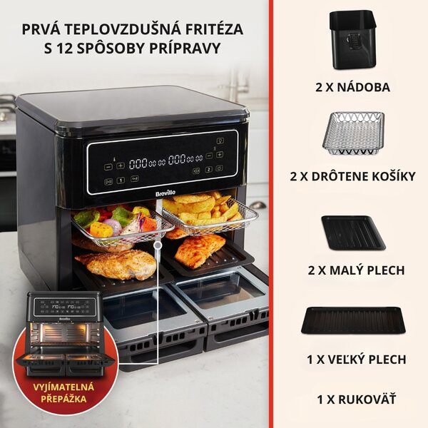Teplovzdušná fritéza Breville HALO DUAL VDF130X, 11 L
