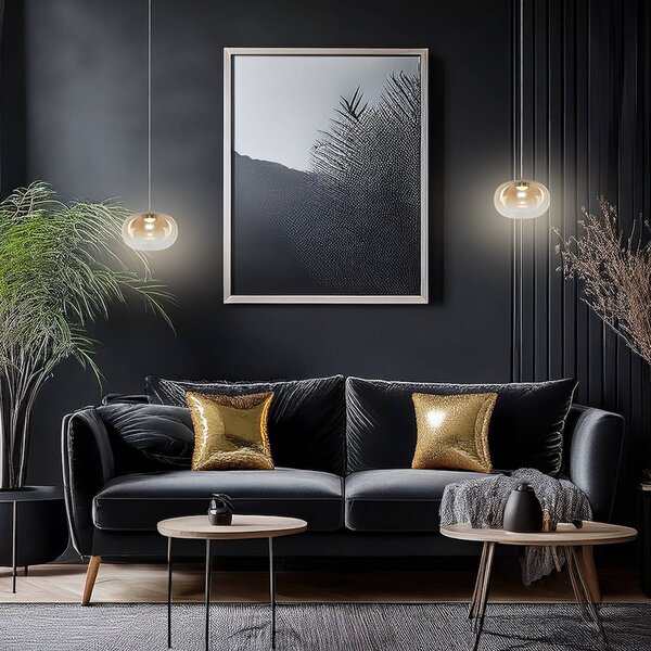 Milagro Lighting LED závesné svietidlo Vaso, jantárová, Ø 18 cm, sklo, Krémová / jantárovo žltá, Obývacia izba / jedáleň, Sklo, Moderný, Závesné svietidlo