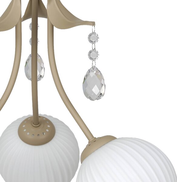 Milagro Lighting Stropné svietidlo Celeste, farba taupe, Ø 40 cm, kov, 3-pl., Mosadz / zlato, Obývacia izba / jedáleň, kov, Stropné svetlo