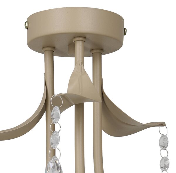 Milagro Lighting Stropné svietidlo Celeste, farba taupe, Ø 40 cm, kov, 3-pl., Mosadz / zlato, Obývacia izba / jedáleň, kov, Stropné svetlo