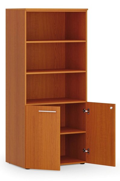 Kombinovaná kancelárska skriňa PRIMO WOOD, nízke dvere, 800 x 500 x 1781 mm, čerešňa