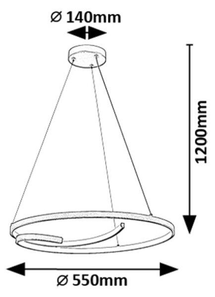 Rabalux 98072367 LED závesné stropné svietidlo Niloo | 40W integrovaný LED zdroj | 2080lm | 4000K