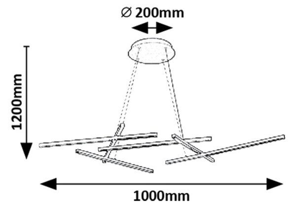 Rabalux 98072369 LED závesné stropné svietidlo Severine | 40W integrovaný LED zdroj | 2400lm | 3000-6500K