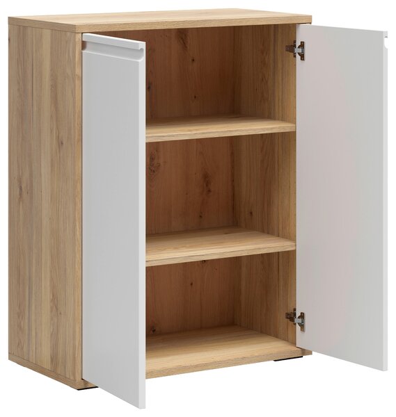 KOMODA, biela, farba duba, 80/100/41 cm Carryhome - Komody