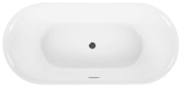 Voľne stojaca vaňa čierna sanitárny akrylát 170 x 80 cm oválna voľne stojaca moderný štýl