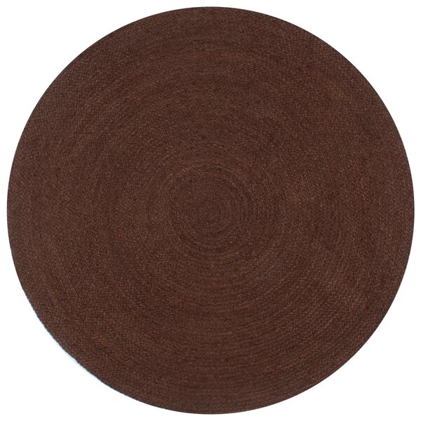 Ručne vyrobený koberec hnedý 120 cm jutový okrúhly