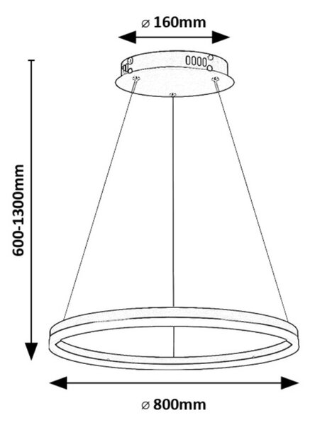 Rabalux 98072302 LED závesné stropné svietidlo Isaure | 45W integrovaný LED zdroj | 3000lm | 3000+4000+6500K