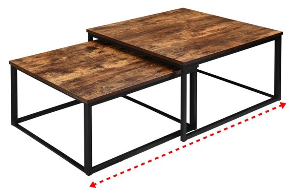 Sada 2 konferenčných stolíkov VELEN Rustic dub