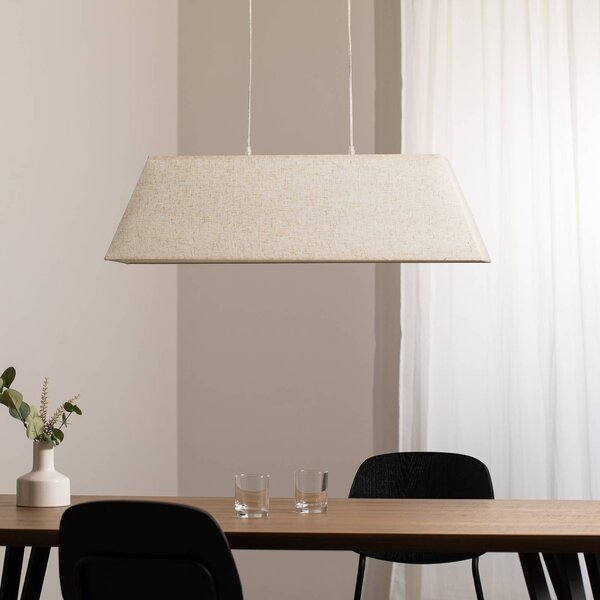 Závesné svetlo Miriel, 90 cm, textil, drevo, Svetlé drevo, Obývacia izba / jedáleň, Drevo, Škandinávsky, Závesné svietidlo