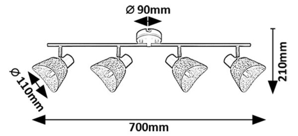 Rabalux 98073008 bodové stropné svietidlo Farelia E14