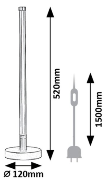 Rabalux 98074165 LED stolná lampička Nivaro | 8W integrovaný LED zdroj | 750lm | 3000K
