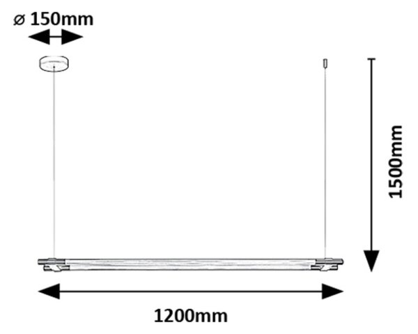 Rabalux 98072169 LED závesné stropné svietidlo Nivaro | 28W integrovaný LED zdroj | 3050lm | 3000K