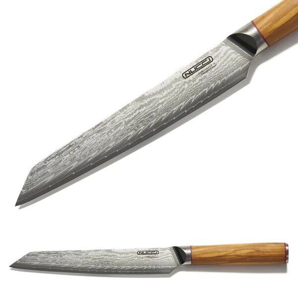 NUCCI Yanagiba 20 cm - kuchynský damaškový nôž na tenké plátky s rukoväťou z olivového dreva CLASSE ITALY