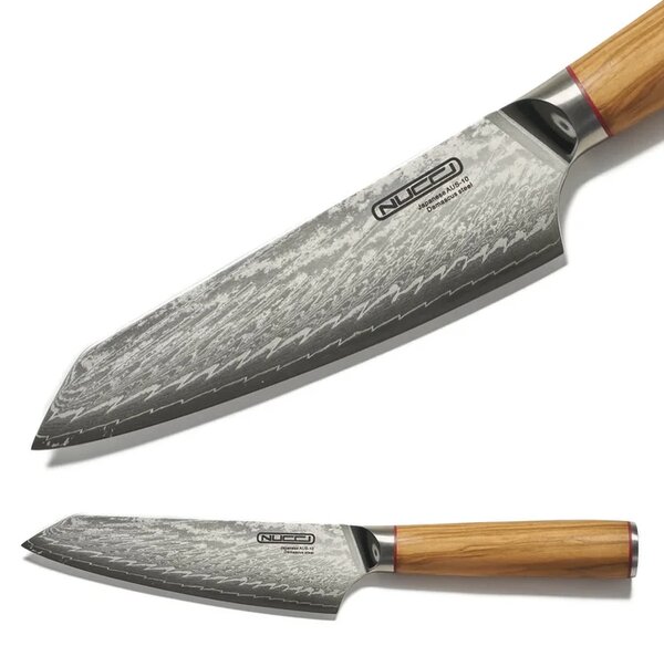 NUCCI Shotoh 16 cm - univerzálny kuchynský damaškový nôž s rukoväťou z olivového dreva CLASSE ITALY