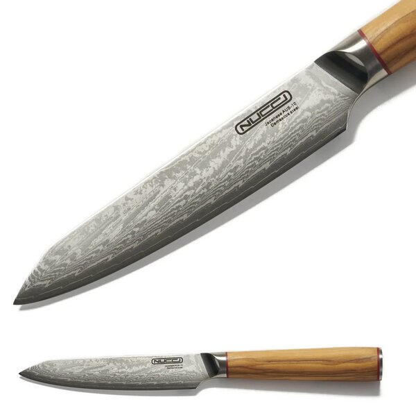 NUCCI Petty 12 cm - univerzálny kuchynský damaškový nôž s rukoväťou z olivového dreva CLASSE ITALY