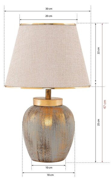 Krémovobiela/v zlatej farbe stolová lampa s textilným tienidlom (výška 47 cm) Yakamoz – Opviq lights