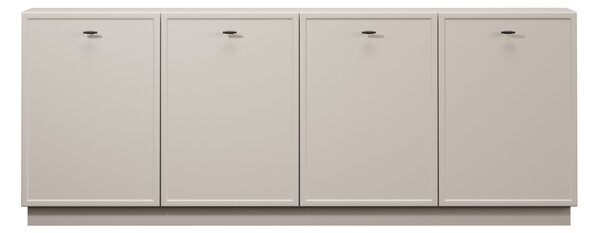 Komoda Lorini 200 cm štvordverová - kašmír / čierne úchytky T-bar