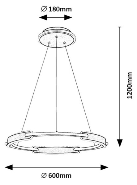 Rabalux 98072229 LED závesné stropné svietidlo Sindri | 45W integrovaný LED zdroj | 3200lm | 3000+4000K