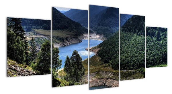 Obraz rieky medzi horami (Obraz 150x70cm)