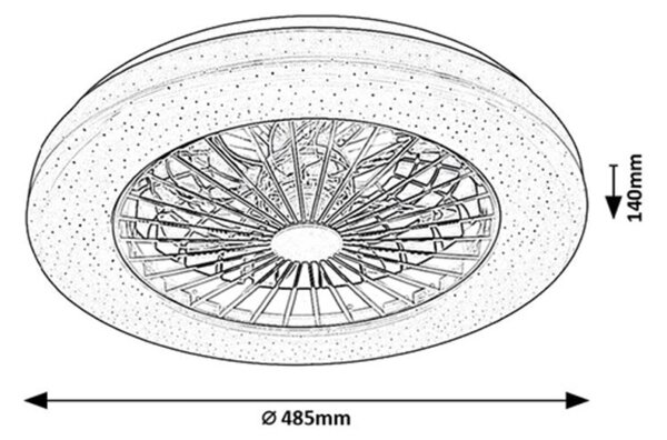 Rabalux 98071329 LED ventilátor s osvetlením Dalfon2 | 48W integrovaný LED zdroj | 1900lm | 3000-6500K