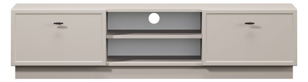 TV stolík Lorini 150 cm na sokli – kašmírová / čierne úchytky T