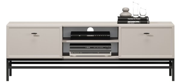 TV stolík Lorini 150 cm na stojane – kašmírová / čierne úchytky T