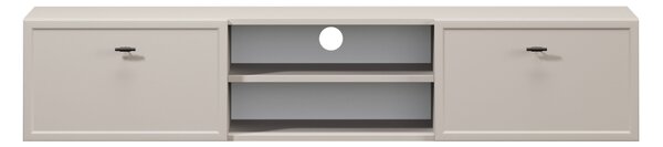 Závesný TV stolík Lorini 150 cm – kašmírová / čierne úchytky T