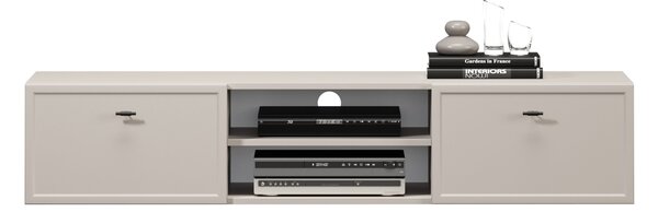 Závesný TV stolík Lorini 150 cm – kašmírová / čierne úchytky T